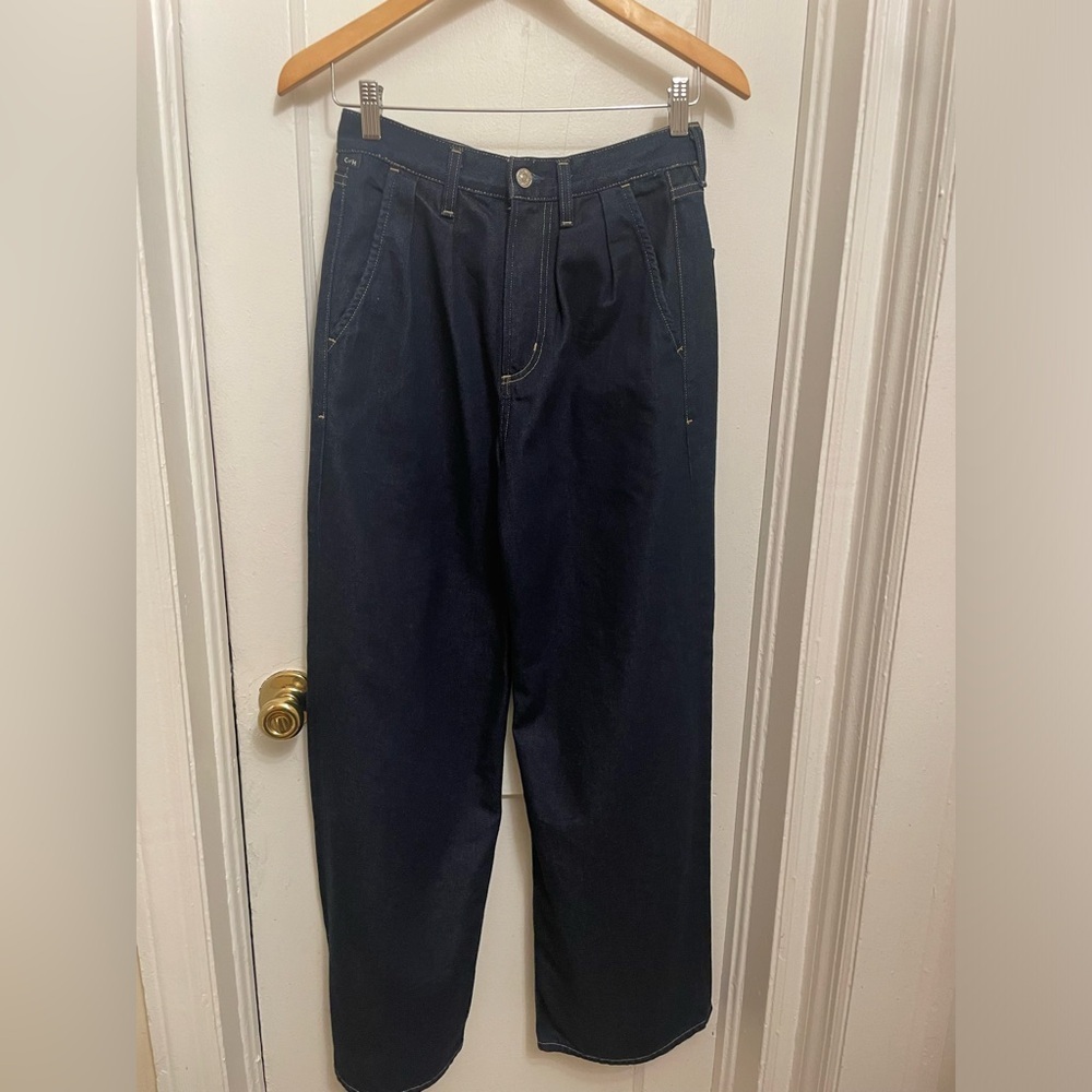 NWOT Citizens of Humanity Maritzy pleated wide-leg jeans, In Dark Wash Size 23 - Picture 2 of 9